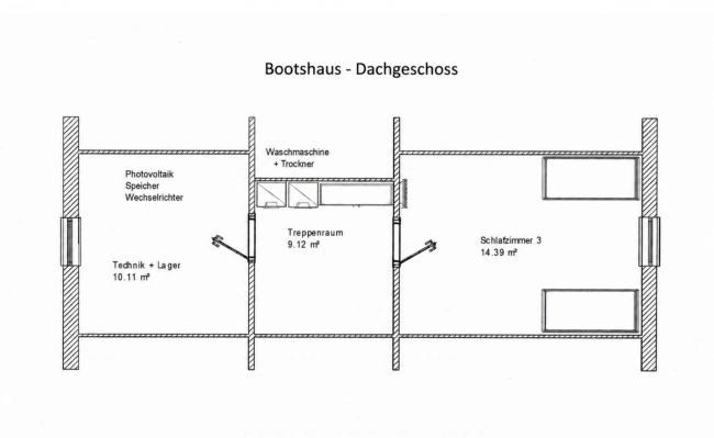 Grundriss Bootshaus - Dachgeschoss