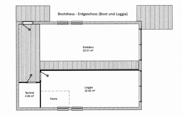 Grundriss Bootshaus - Erdgeschoss